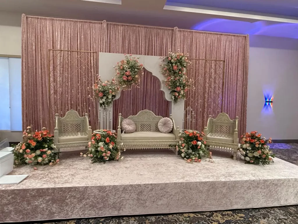 Ball Room Believue at Serene Event Center in Allen, Frisco, and Plano TX with elegant lighting and spacious layout.